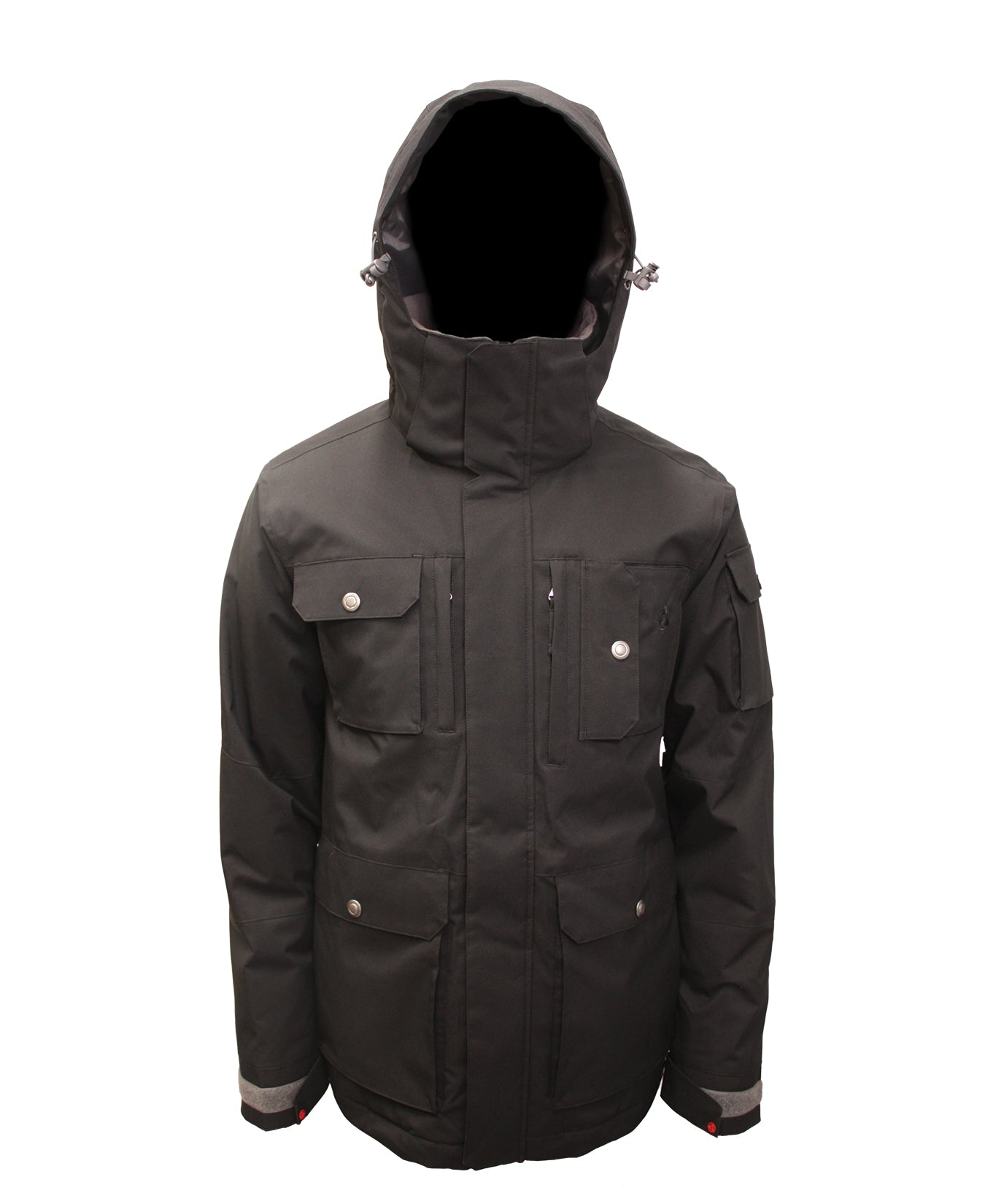 Turbine Altitude Insulated Jacket - A black insulated jacket with a high collar and zippered pockets on both sides of the chest.