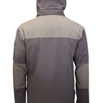 Turbine Altitude Insulated Jacket - A dark gray jacket with a hood, featuring a large zippered pocket on the chest and two smaller pockets on either side of the waist.