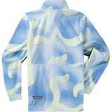 Whitespace Apres Polar Fleece Zip Jacket 2024 - A light blue and white polar fleece zip jacket with a high collar.