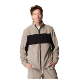Whitespace Apres Polar Fleece Zip Jacket 2024 - A tan fleece zip-up jacket with a black stripe across the chest.