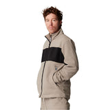 Whitespace Apres Polar Fleece Zip Jacket 2024 - A tan fleece zip-up jacket with a black stripe across the chest.