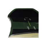 Arbor Carbon Coda Snowboard 2025 - A dark green snowboard with a black top sheet and white lettering.