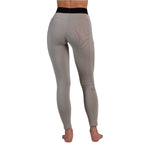 Whitespace Women's Graphene Midweight Base Layer Bottom - A pair of women's base layer bottoms in a light grey color with a subtle geometric pattern.