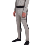 Whitespace Graphene Midweight Base Layer Bottom 2024 - A pair of light gray base layer bottoms with a black waistband and two small white logos on the left leg.