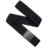 Arcade Atlas Stretch Belt 2025 - Black belt with a textured pattern on the strap and a small logo near the buckle.