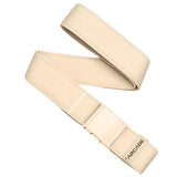 Arcade Atlas Stretch Belt 2025 - Beige belt with a subtle ribbed texture and a small, circular metal buckle.
