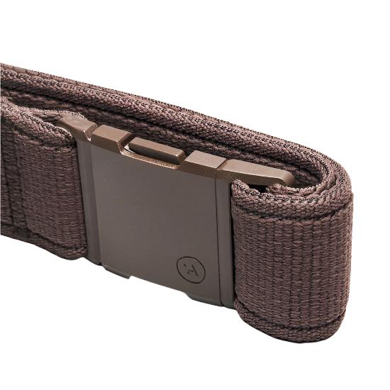 Arcade Atlas Stretch Belt 2025 - Brown woven belt with a metal buckle.
