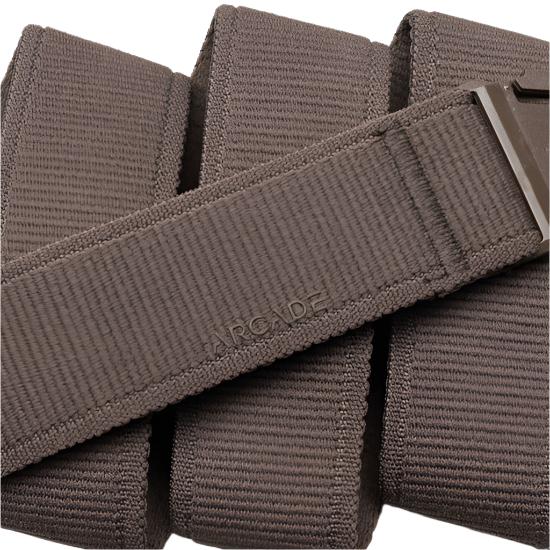 Arcade Atlas Stretch Belt 2025 - Brown belt with a subtle grid pattern on its surface.