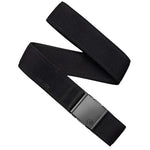 Arcade Atlas Stretch Belt Long - Black belt with a subtle ribbed texture, featuring an adjustable buckle in the center.