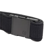 Arcade Atlas Stretch Belt Slim 2025 - Black belt with a small circular logo on the buckle.
