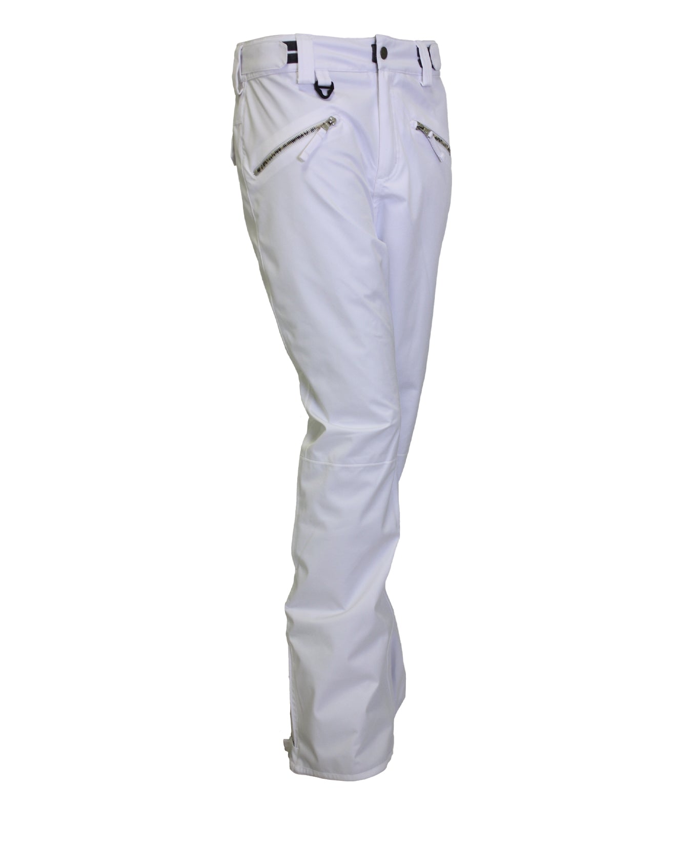 Turbine Women's Aura II Shell Pant 2025 - White snow pants with two zippered pockets on the back and one zippered pocket on the front.