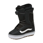 Vans Men's Aura OG Snowboard Boot 2025 - Black snowboard boot with white accents and a black strap on the side.