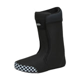 Vans Men's Aura OG Snowboard Boot 2025 - A black snowboard boot with a checkered pattern on the toe and heel, featuring a strap closure at the top.