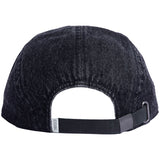 EDISON 5 PANEL CAP 2023 - Black baseball cap with a flat brim and five panels on the crown, featuring an adjustable strap at the back.