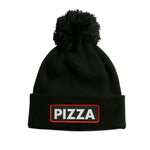 VICE POM BEANIE 2024 - Black beanie with a large, fuzzy black pom-pom on top.