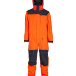 Airblaster Beast Shell Suit 2025 - Black snowsuit with red accents and a black zipper down the front.