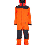 Airblaster Beast Shell Suit 2025 - Black snowsuit with red accents and a black zipper down the front.