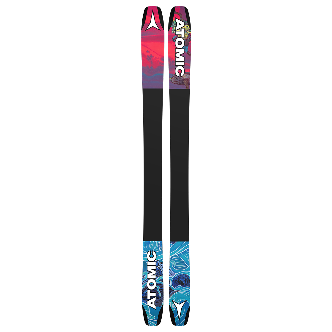 Atomic Bent Chetler 100 Skis 2026 - A pair of skis with a predominantly black base and a white logo on the tip.