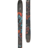 Atomic Bent Chetler 100 Skis 2026 - A pair of skis with a black base and blue, red, and orange abstract graffiti-style graphics.