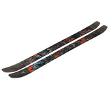 Atomic Bent Chetler 100 Skis 2026 - A pair of skis with a brown base and blue, red, and black abstract design on top.