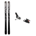 USED - Rossignol Black Ops Escaper with Pivot 12 Bindings - A pair of skis and bindings in a black, white, and red color scheme.