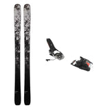 USED - Rossignol Black Ops Escaper with Pivot 12 Bindings - A pair of skis and bindings in a black, white, and red color scheme.