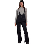 Whitespace Women's 3L High Waisted Softshell Bib - 2024 model with a high-waisted design and softshell material, featuring a solid black color.