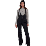 Whitespace Women's 3L High Waisted Softshell Bib - 2024 model with a high-waisted design and softshell material, featuring a solid black color.