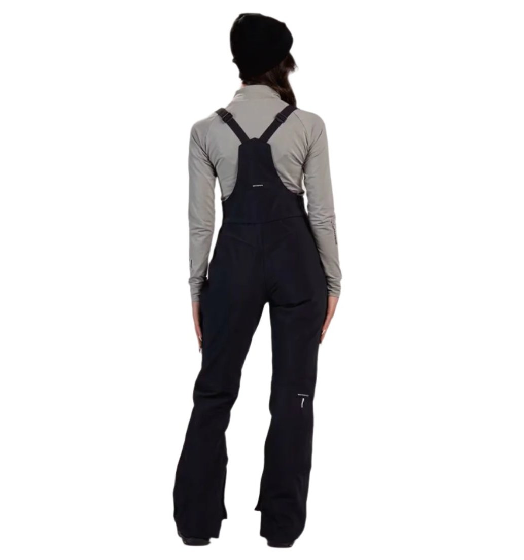 Whitespace Women's 3L High Waisted Softshell Bib - Black bibs with a high waist and adjustable straps, featuring a softshell material.
