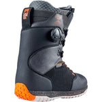 BODEGA HYBRID BOA M BOOT 2022 - Black snowboard boots with orange accents and a textured rubber toe cap.