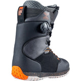 BODEGA HYBRID BOA M BOOT 2022 - Black snowboard boots with orange accents and a textured rubber toe cap.
