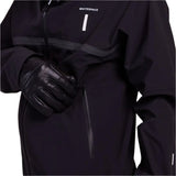 Whitespace 3L Performance Snowboard Jacket 2024 - A black snowboard jacket with a zippered chest pocket and reflective logo on the left breast.
