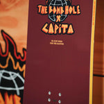 CAPITA Big Nice Burgundy Snowboard 2025 - A burgundy snowboard with a white logo and text on top of it.