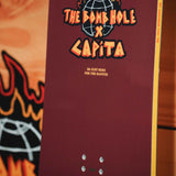 CAPITA Big Nice Burgundy Snowboard 2025 - A burgundy snowboard with a white logo and text on top of it.