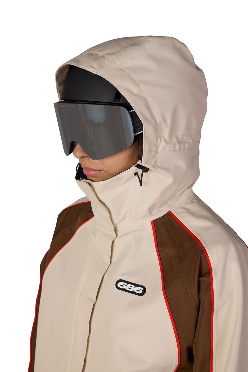 Hooded shell jacket with contrast side panels and G66 chest logo
