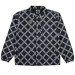 Airblaster Bruiser Shell Jacket 2025 - Black jacket with white geometric pattern and diagonal lines.