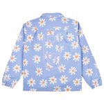 Airblaster Bruiser Shell Jacket 2025 - A light blue jacket with a repeating pattern of white flowers and orange centers.