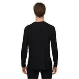 Le Bent Core Lightweight Crew Top Base Layer 2025 - A black crew-neck top with a subtle white logo on the left chest.