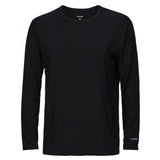 Le Bent Core Lightweight Crew Top Base Layer 2025 - A black crew-neck top with a small white logo on the left chest and a tag on the back collar.