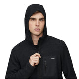 Le Bent Sentinel Midweight Waffle Knit Zip Hoody 2025 - A black zip-up hoodie with a waffle knit texture and a hood, featuring a zipper on the front.