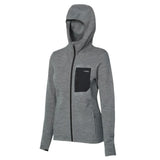 Le Bent Women's Sentinel Waffle Knit Hoody 2025 - A heathered grey hoody with a waffle knit texture and a black zipper.