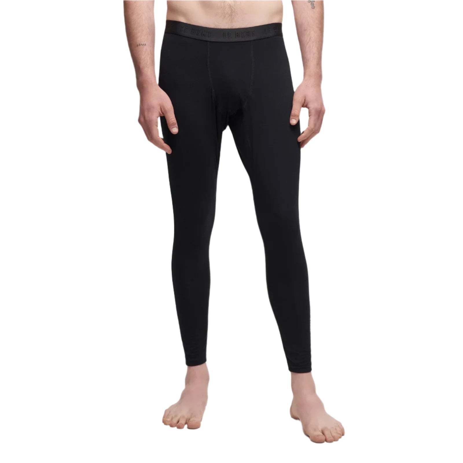 Le Bent Core Lightweight Bottom Base Layer 2025 - A pair of black base layer bottoms with a wide waistband and a small logo on the left hip.