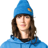 Bataleon 2 Way Beanie 2025 - A royal blue beanie with a smiley face patch on the front.