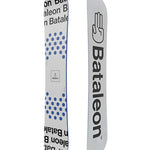Bataleon Blow Snowboard 2025 - A white snowboard with blue dots and a logo in the center.