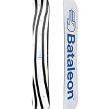 Bataleon Chaser Snowboard 2025 - White snowboard with black stripes and blue logo.