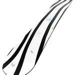 Bataleon Chaser Snowboard 2025 - White snowboard with black stripes and blue logo on top.