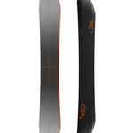 Bataleon Disaster + Snowboard 2025 - A black snowboard with a red outline around its edges and an orange logo on top.