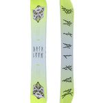 Bataleon Disaster Snowboard 2025 - A light blue snowboard with a white wolf's head graphic at top and bottom, featuring black branches in between.