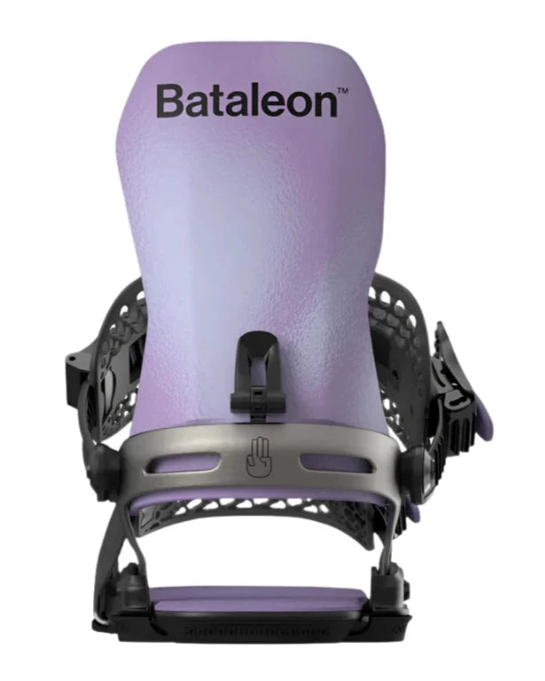 Bataleon Women's Etna VT Snowboard Binding 2025 - A purple snowboard binding with a textured surface and black buckles.