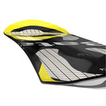 Bataleon Evil Twin Snowboard 2025 - Black snowboard with white lettering and a yellow stripe along the top edge.